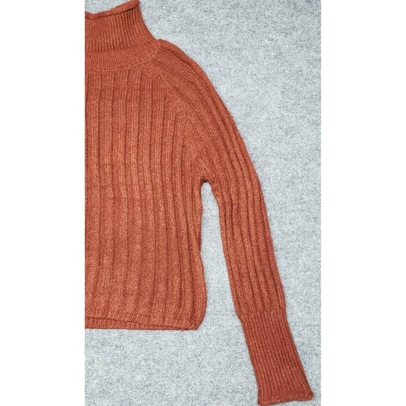Rue21 Cropped Sweater Womens S Red Long Sleeve Raglan Turtleneck Ribbed Knit New - Picture 5 of 12